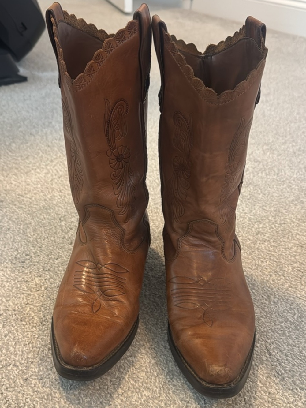 Earth Spirit Iris Leather Cowboy Boots Size 8.5